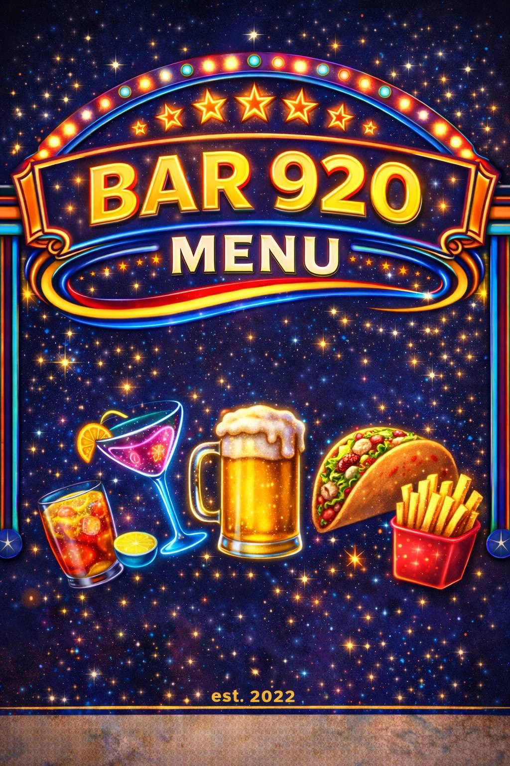 BAR920 メニュー表紙